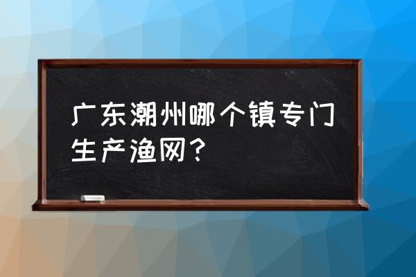 附近哪里有卖渔网的 广东潮州哪个镇专门生产渔网？