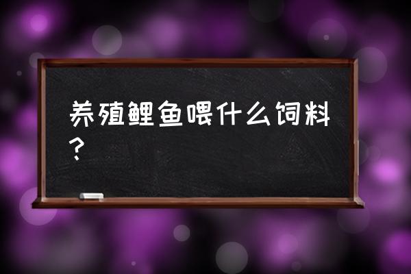 养鲤鱼用什么饲料的 养殖鲤鱼喂什么饲料？