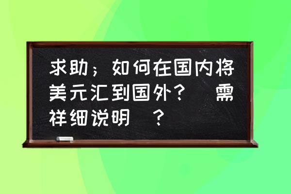 中国银行可以存美元支票吗 求助；如何在国内将美元汇到国外？（需祥细说明）？