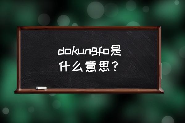 功夫武术用英语怎么念 dokungfo是什么意思？