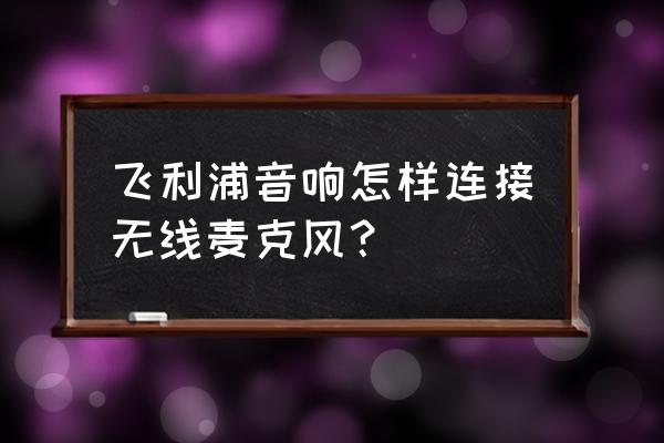 飞利浦音响怎么连接麦克风 飞利浦音响怎样连接无线麦克风？