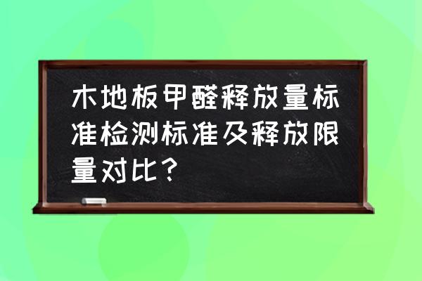 怎么知道木地板是e0级 木地板甲醛释放量标准检测标准及释放限量对比？