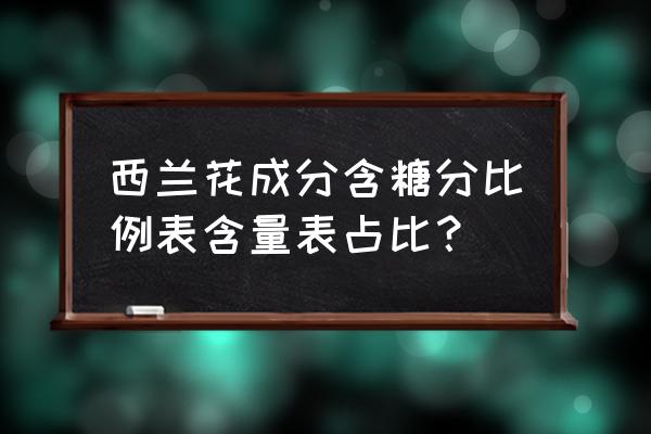 100g西兰花的热量是多少 西兰花成分含糖分比例表含量表占比？