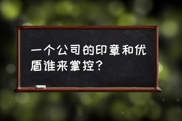 财务怎么管控u盾 一个公司的印章和优盾谁来掌控？