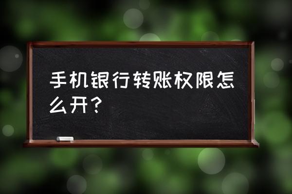 建行手机银行怎么开通转账权限 手机银行转账权限怎么开？