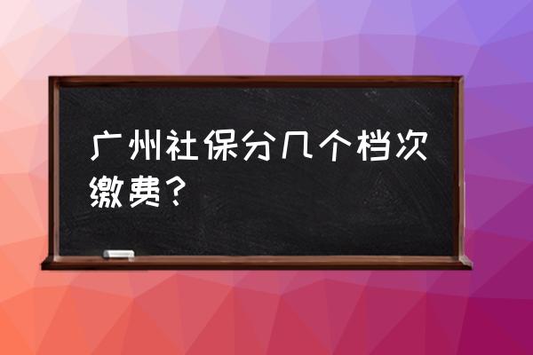 社保代缴是几档 广州社保分几个档次缴费？