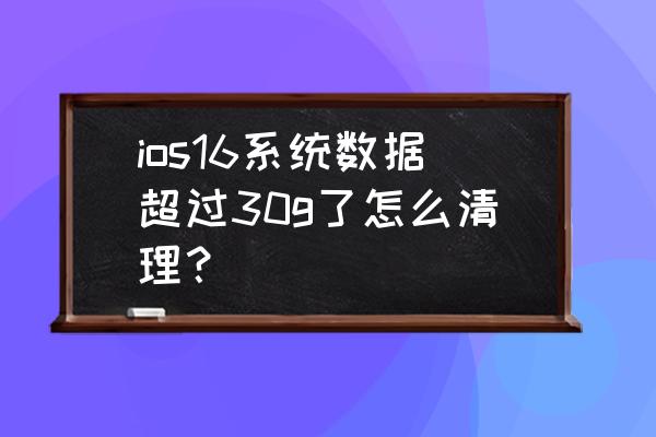 苹果手机系统文件太大怎么清理 ios16系统数据超过30g了怎么清理？