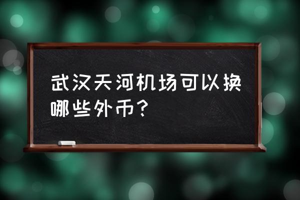 换欧元机场哪儿可以吗 武汉天河机场可以换哪些外币？