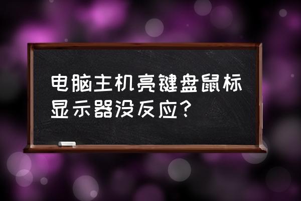 主机灯亮鼠标不亮怎么回事 电脑主机亮键盘鼠标显示器没反应？