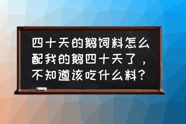 鹅喜欢什么味道的饲料 四十天的鹅饲料怎么配我的鹅四十天了，不知道该吃什么料？