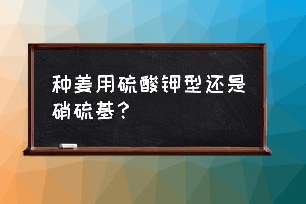 生姜种植什么复合肥好 种姜用硫酸钾型还是硝硫基？