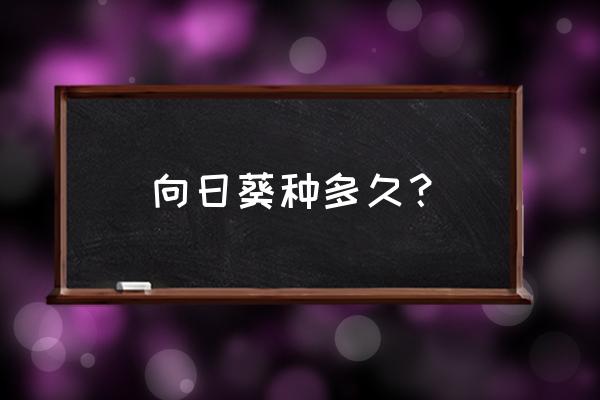 向日葵盆栽能活多久 向日葵种多久？