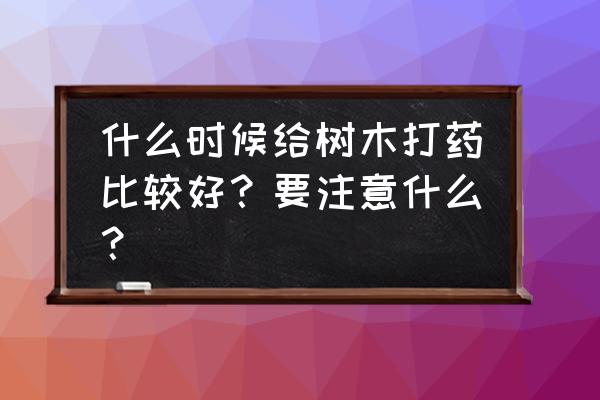 春季防治疾病小知识 什么时候给树木打药比较好？要注意什么？