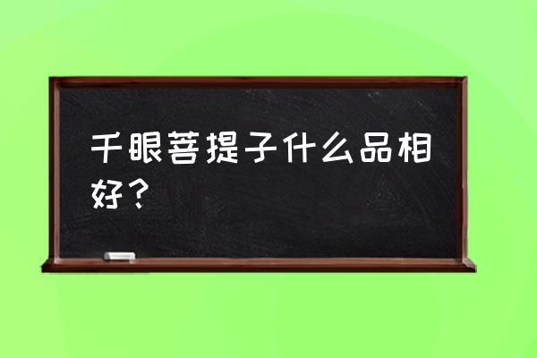 千眼菩提子戴身上有好处吗 千眼菩提子什么品相好？