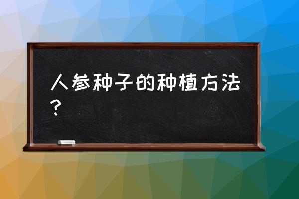 十二种野山参种植方法 人参种子的种植方法？