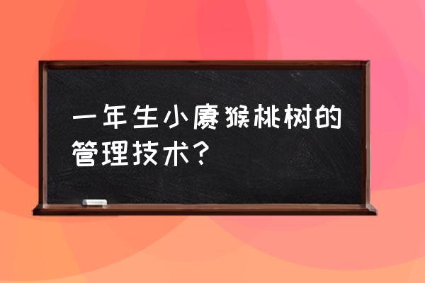 猕猴桃管理技术教程 一年生小猕猴桃树的管理技术？