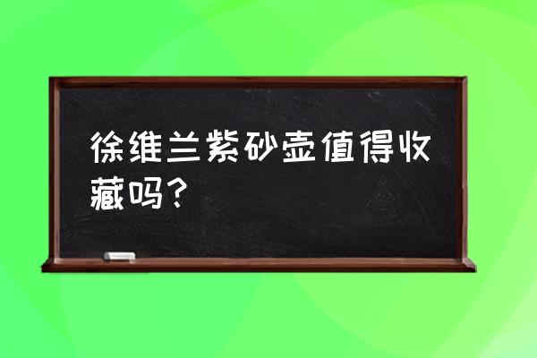 哪种紫砂壶型最值得收藏 徐维兰紫砂壶值得收藏吗？