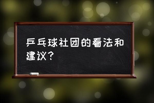 乒乓球未来发展方向的建议和想法 乒乓球社团的看法和建议？