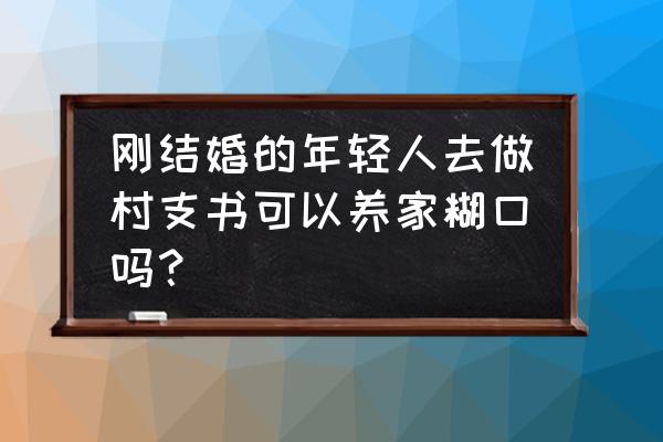 怎样带领村民发家致富 刚结婚的年轻人去做村支书可以养家糊口吗？