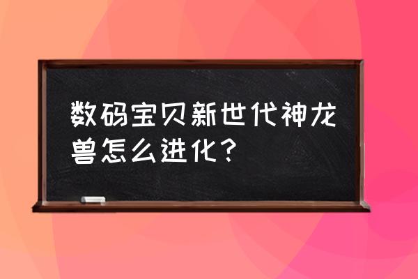 数码宝贝新世代怎么开启合体进化 数码宝贝新世代神龙兽怎么进化？