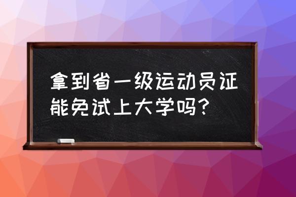 大学生一级健美操教学 拿到省一级运动员证能免试上大学吗？