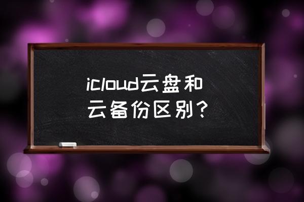 数据库热备份和冷备份好处 icloud云盘和云备份区别？