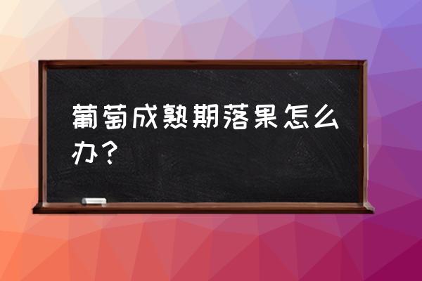 葡萄成熟前怎么防止大量落果 葡萄成熟期落果怎么办？