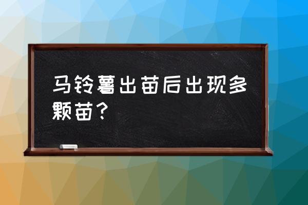 土豆苗长得太多怎么处理 马铃薯出苗后出现多颗苗？