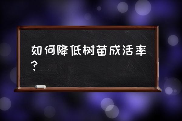 大树移栽如何保证移栽成活率 如何降低树苗成活率？